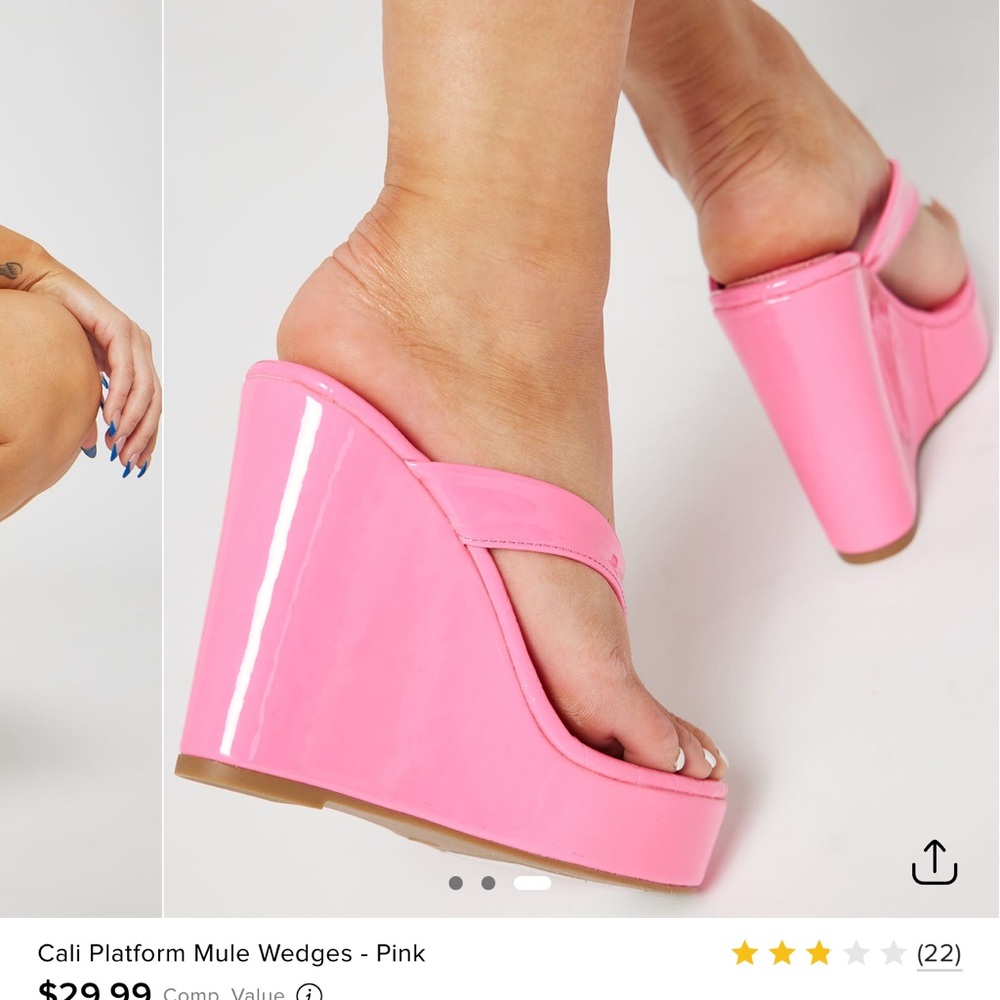 NEW! Barbie Doll Pink Platform Mule Wedges